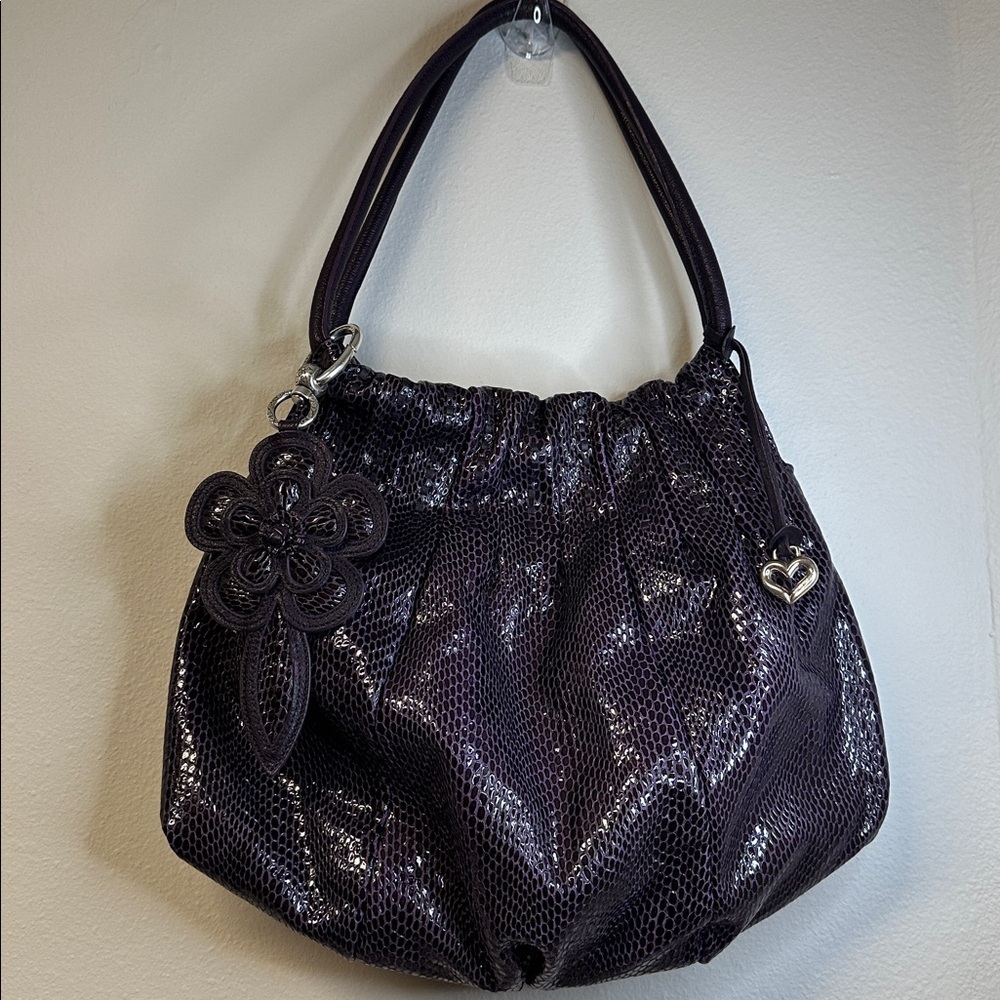 Brighton Breelan Python Snake Embossed Leather Sh… - image 1